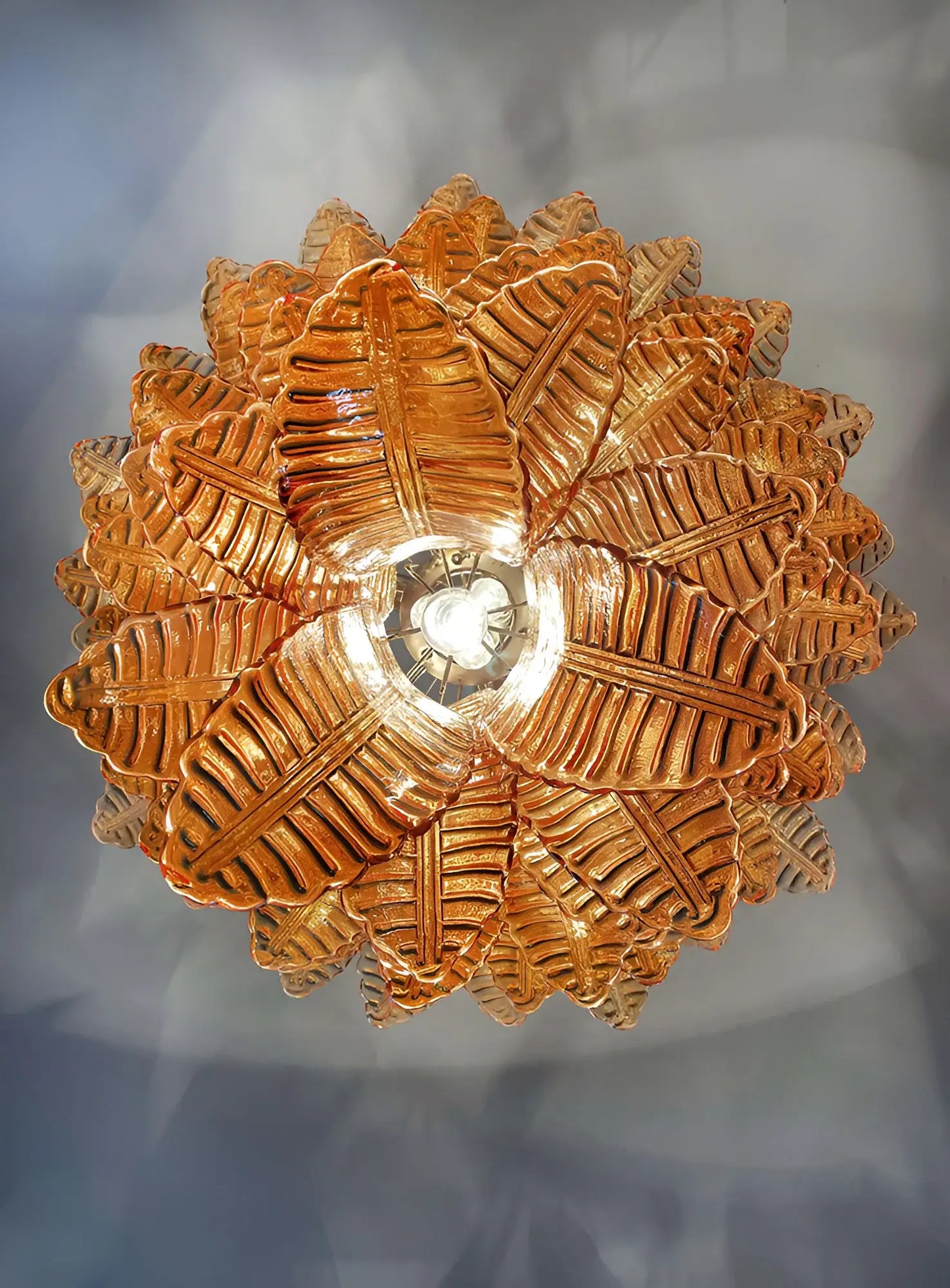 Gorgeous Murano Felci Amber Glass Chandelier - Nuvé