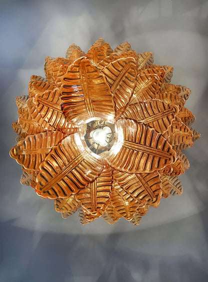 Gorgeous Murano Felci Amber Glass Chandelier - Nuvé