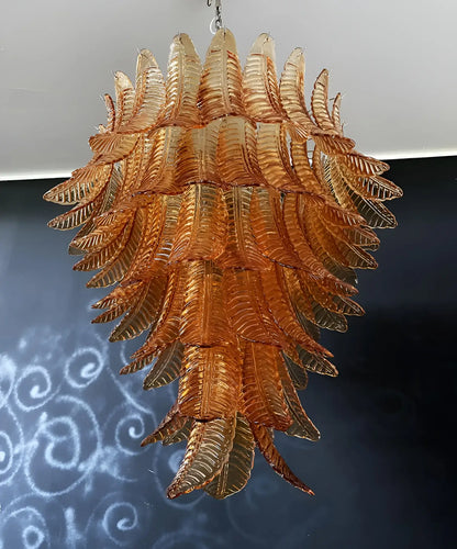 Gorgeous Murano Felci Amber Glass Chandelier - Nuvé