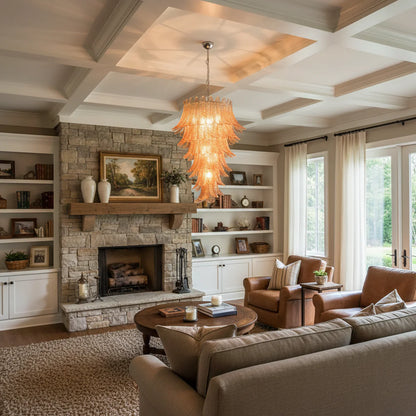 Gorgeous Murano Felci Amber Glass Chandelier - Nuvé