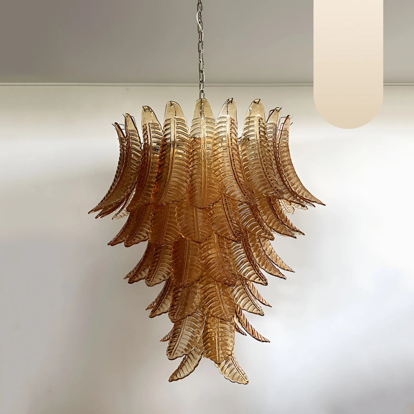 Gorgeous Murano Felci Amber Glass Chandelier - Nuvé