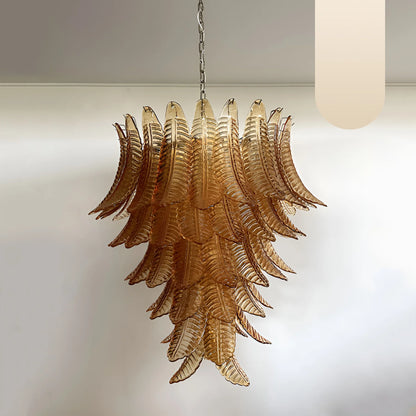 Gorgeous Murano Felci Amber Glass Chandelier - Nuvé