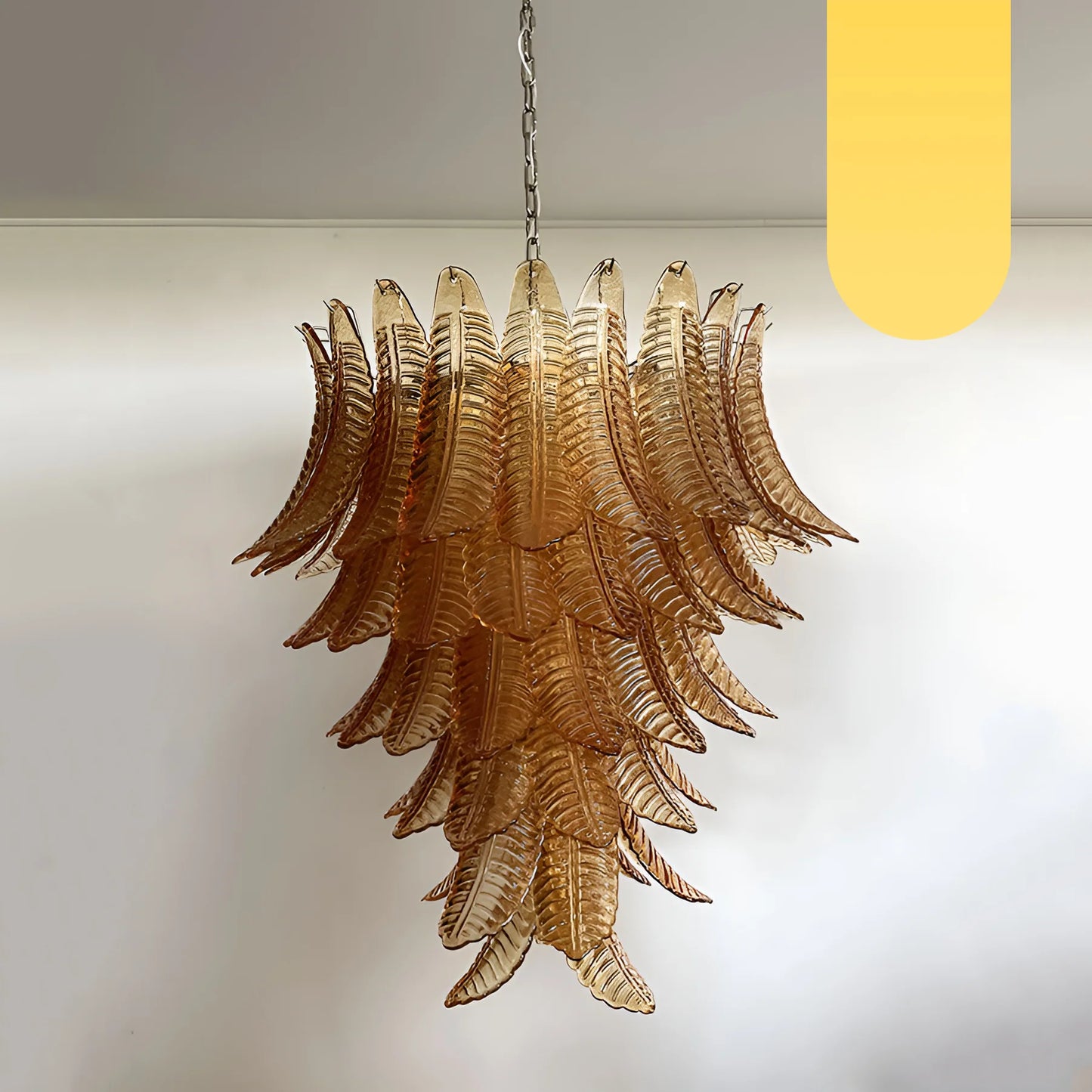 Gorgeous Murano Felci Amber Glass Chandelier - Nuvé