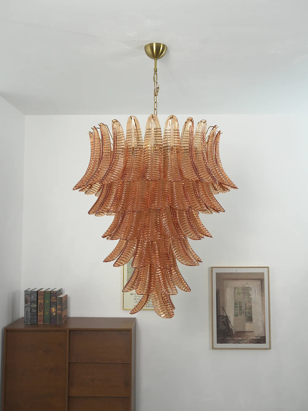 Gorgeous Murano Felci Amber Glass Chandelier - Nuvé