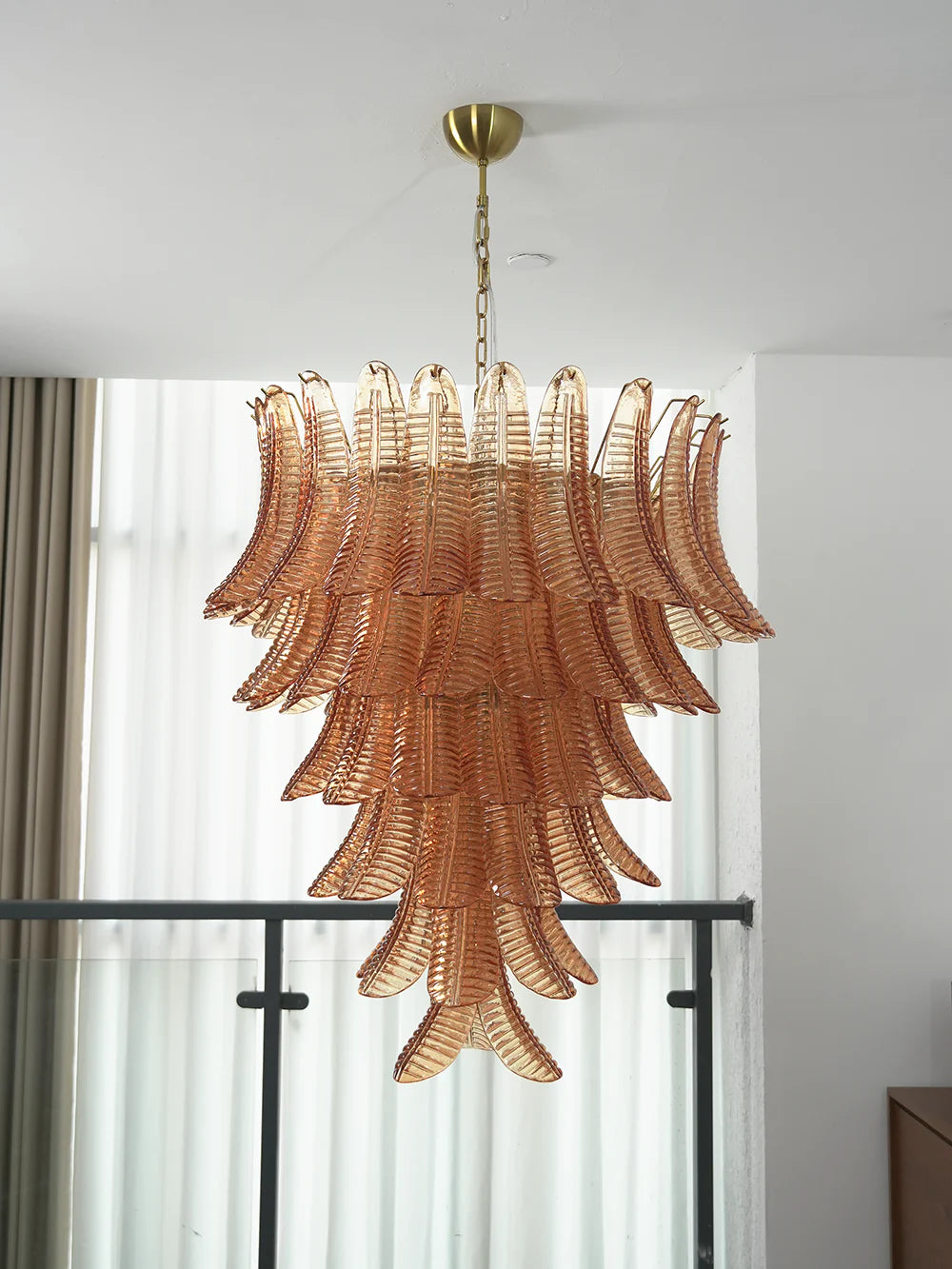 Gorgeous Murano Felci Amber Glass Chandelier - Nuvé