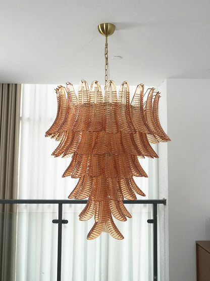 Gorgeous Murano Felci Amber Glass Chandelier - Nuvé