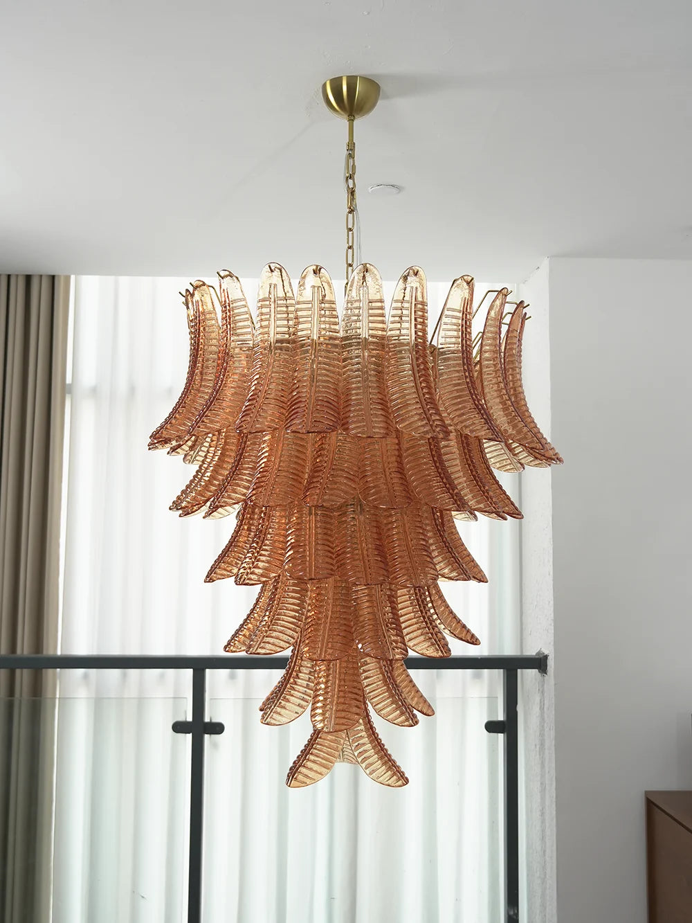 Verdine Amber Fern Leaf Chandelier