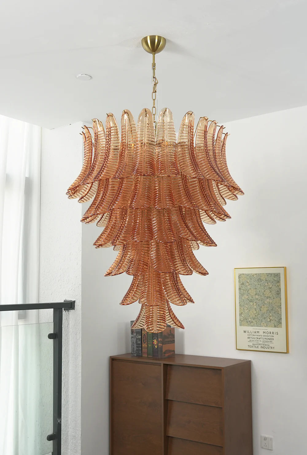 Gorgeous Murano Felci Amber Glass Chandelier - Nuvé