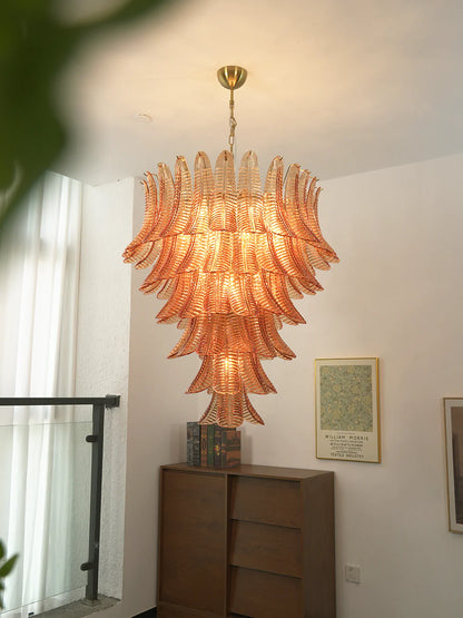 Gorgeous Murano Felci Amber Glass Chandelier - Nuvé