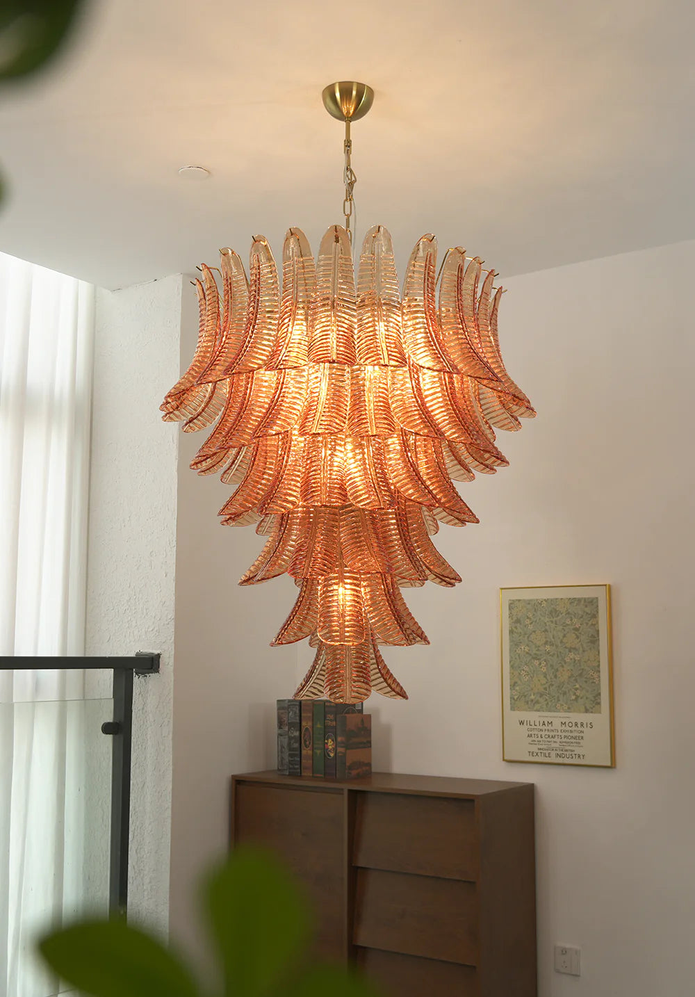 Gorgeous Murano Felci Amber Glass Chandelier - Nuvé