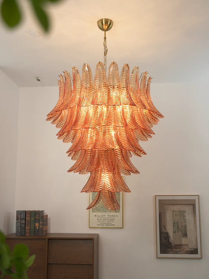 Gorgeous Murano Felci Amber Glass Chandelier - Nuvé