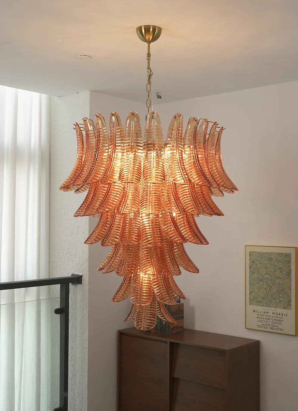 Gorgeous Murano Felci Amber Glass Chandelier - Nuvé