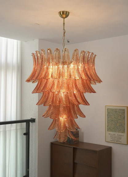 Gorgeous Murano Felci Amber Glass Chandelier - Nuvé