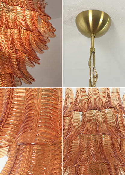 Gorgeous Murano Felci Amber Glass Chandelier - Nuvé
