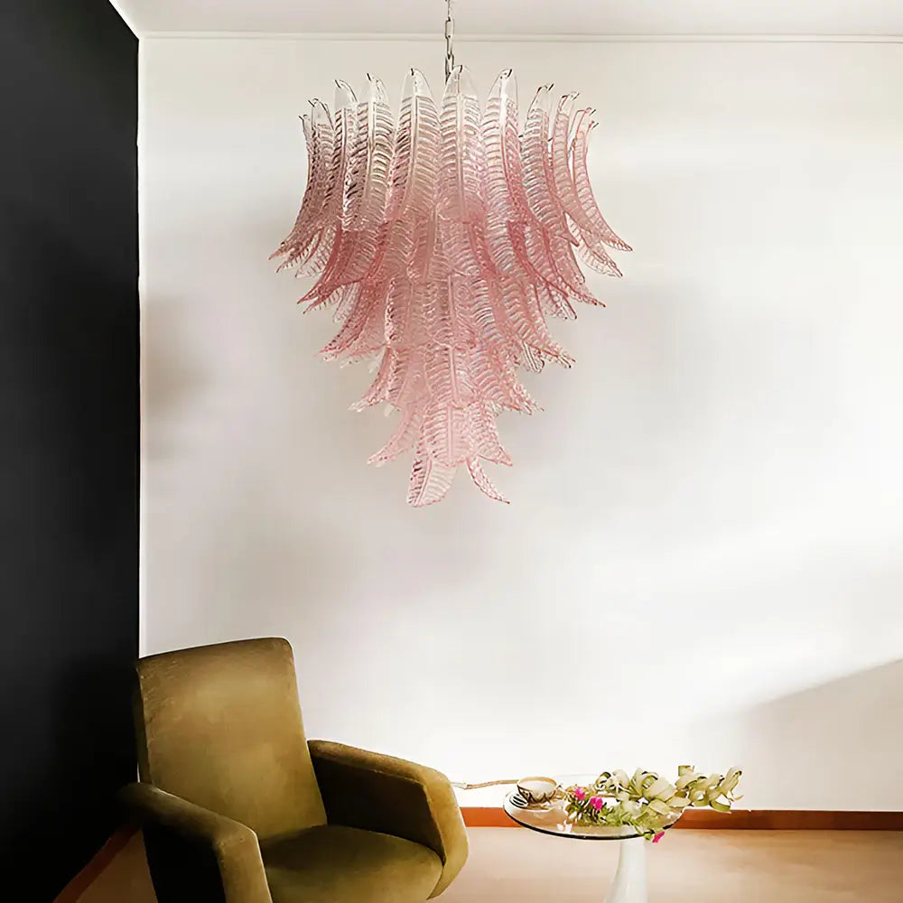 Gorgeous Murano Felci Pink Glass Chandelier - Nuvé