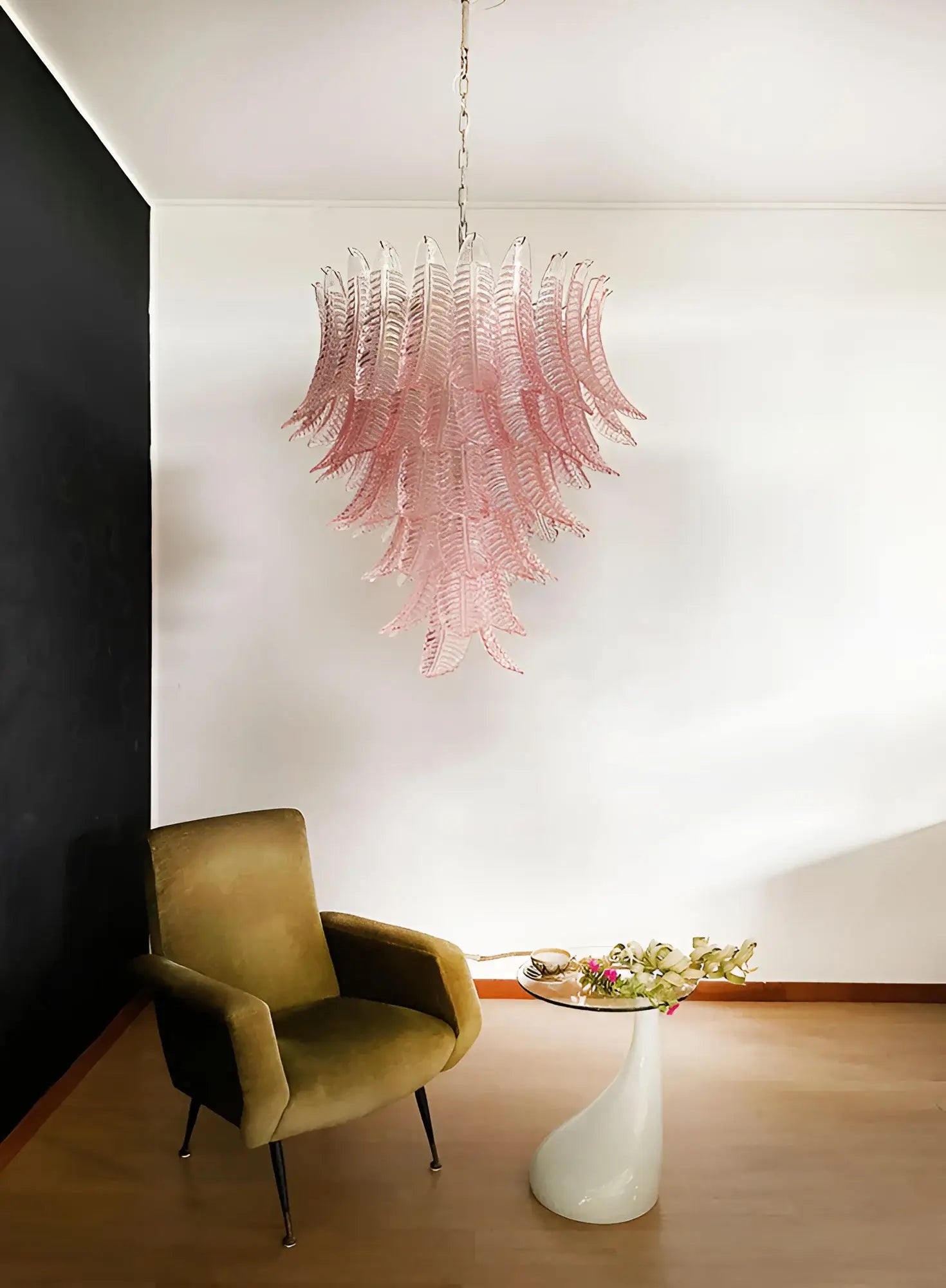 Gorgeous Murano Felci Pink Glass Chandelier - Nuvé
