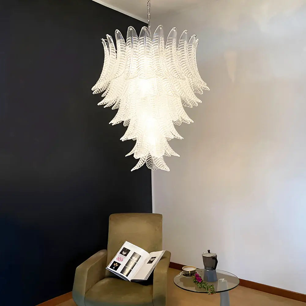 Gorgeous Murano Felci Transparent Glass Chandelier - Nuvé