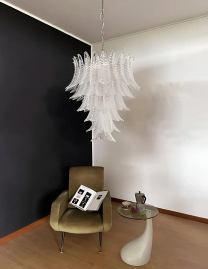 Gorgeous Murano Felci Transparent Glass Chandelier - Nuvé