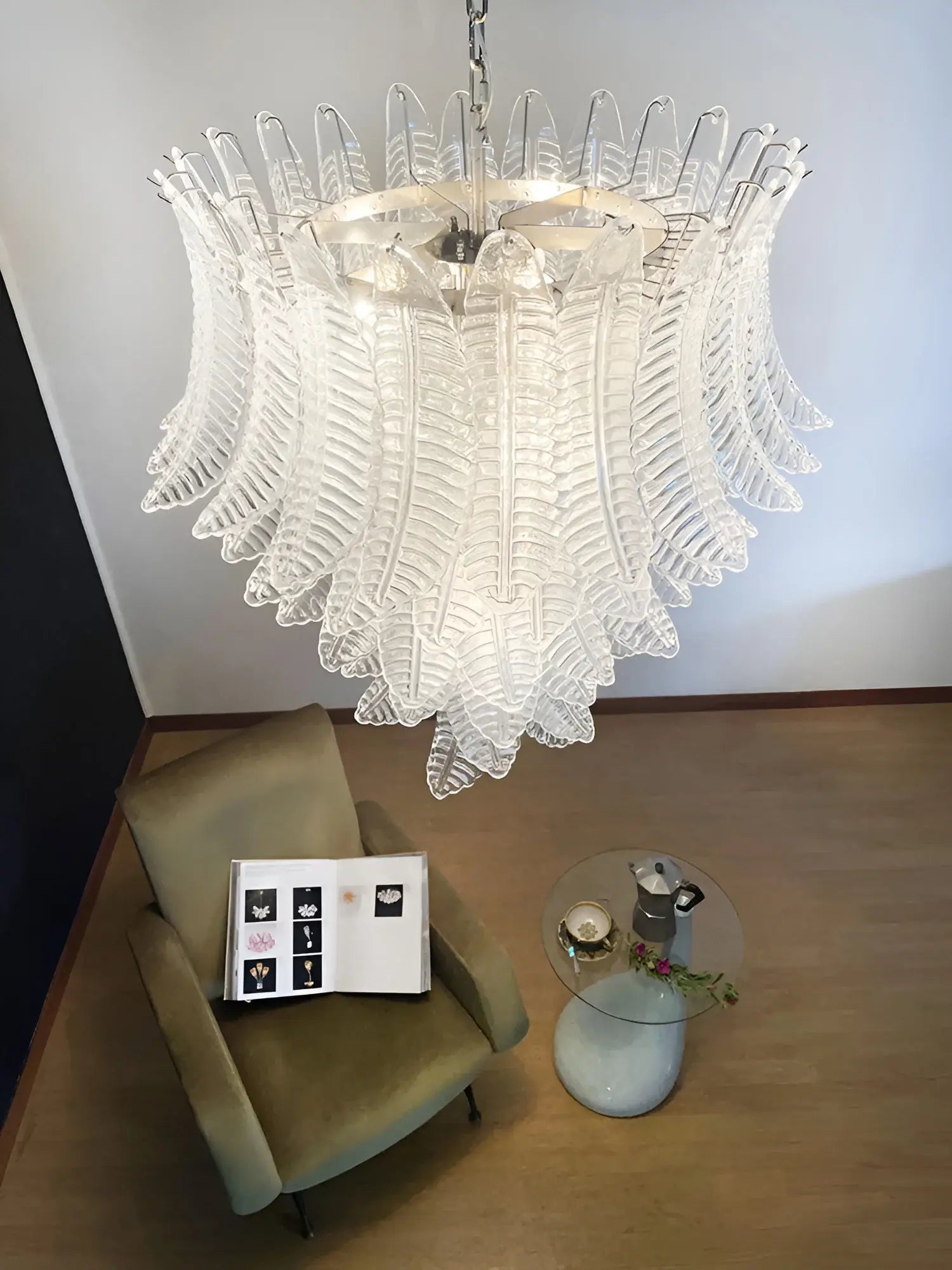 Gorgeous Murano Felci Transparent Glass Chandelier - Nuvé