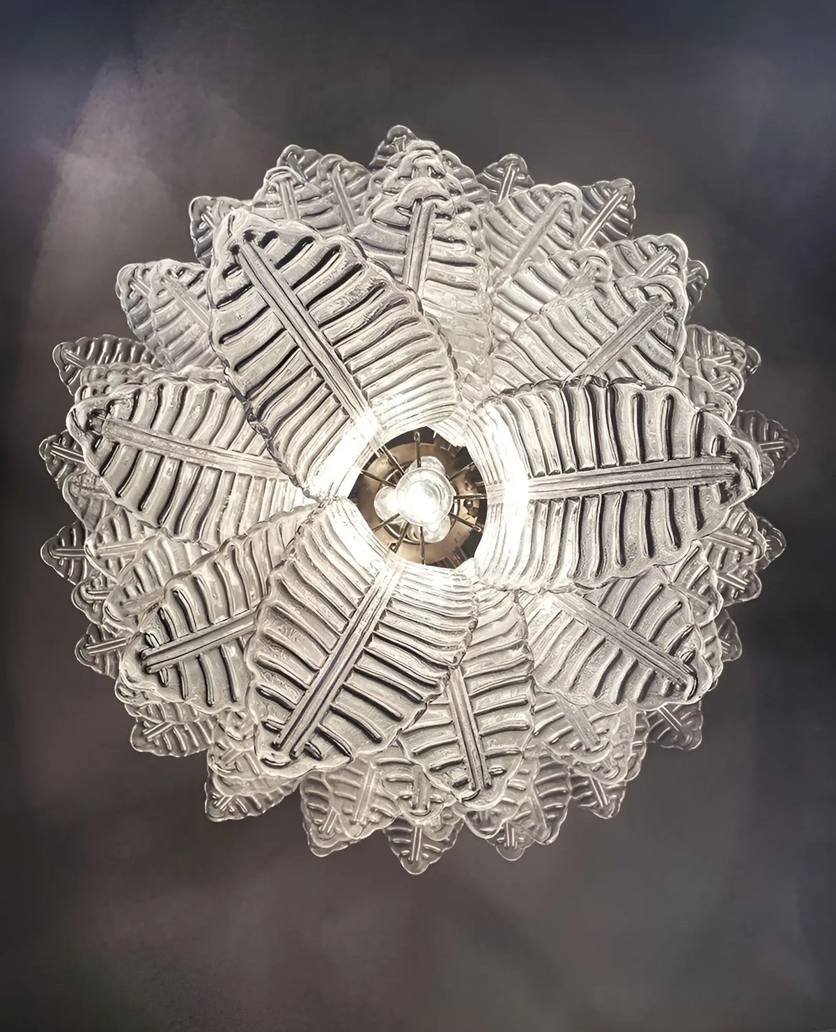 Gorgeous Murano Felci Transparent Glass Chandelier
