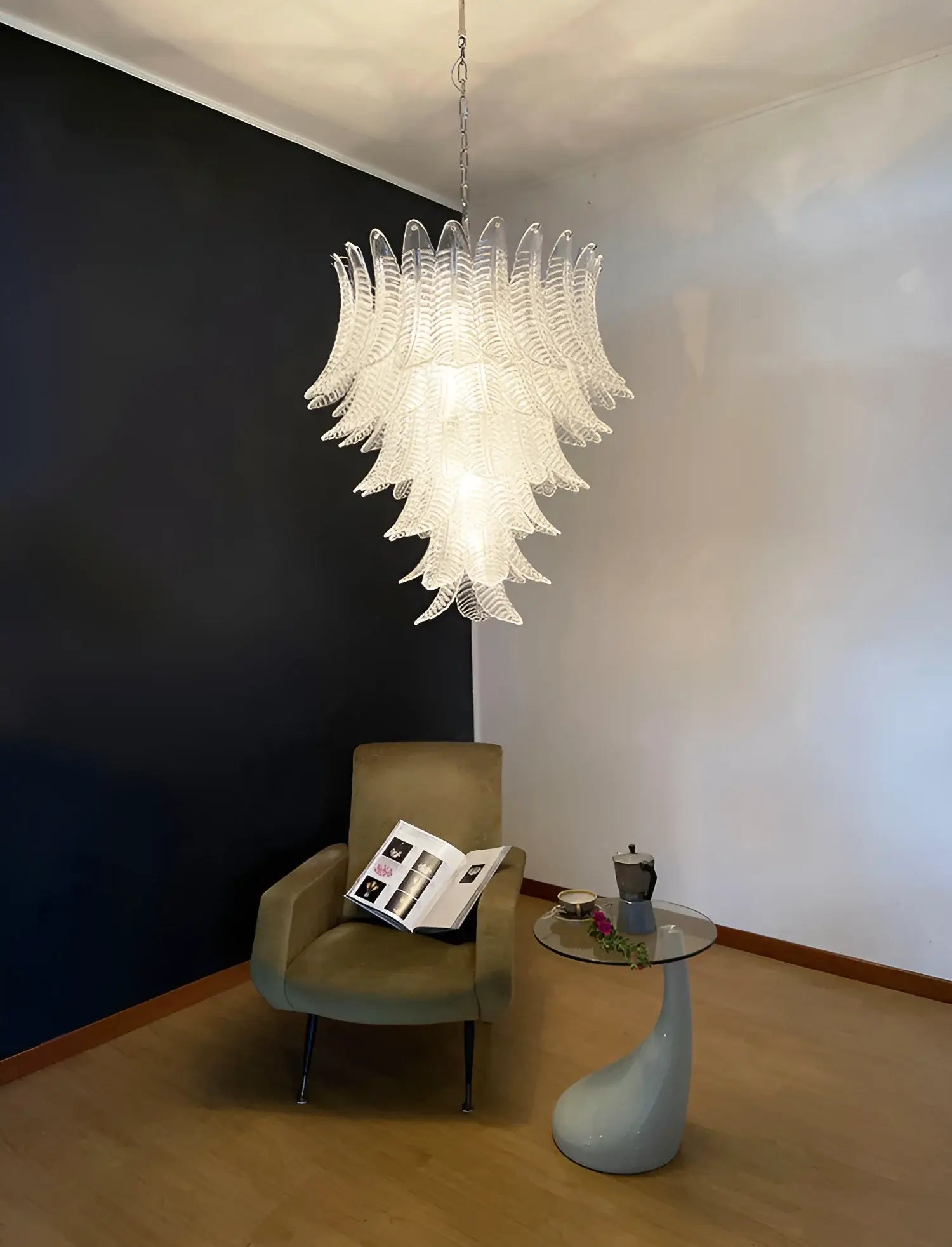 Gorgeous Murano Felci Transparent Glass Chandelier - Nuvé
