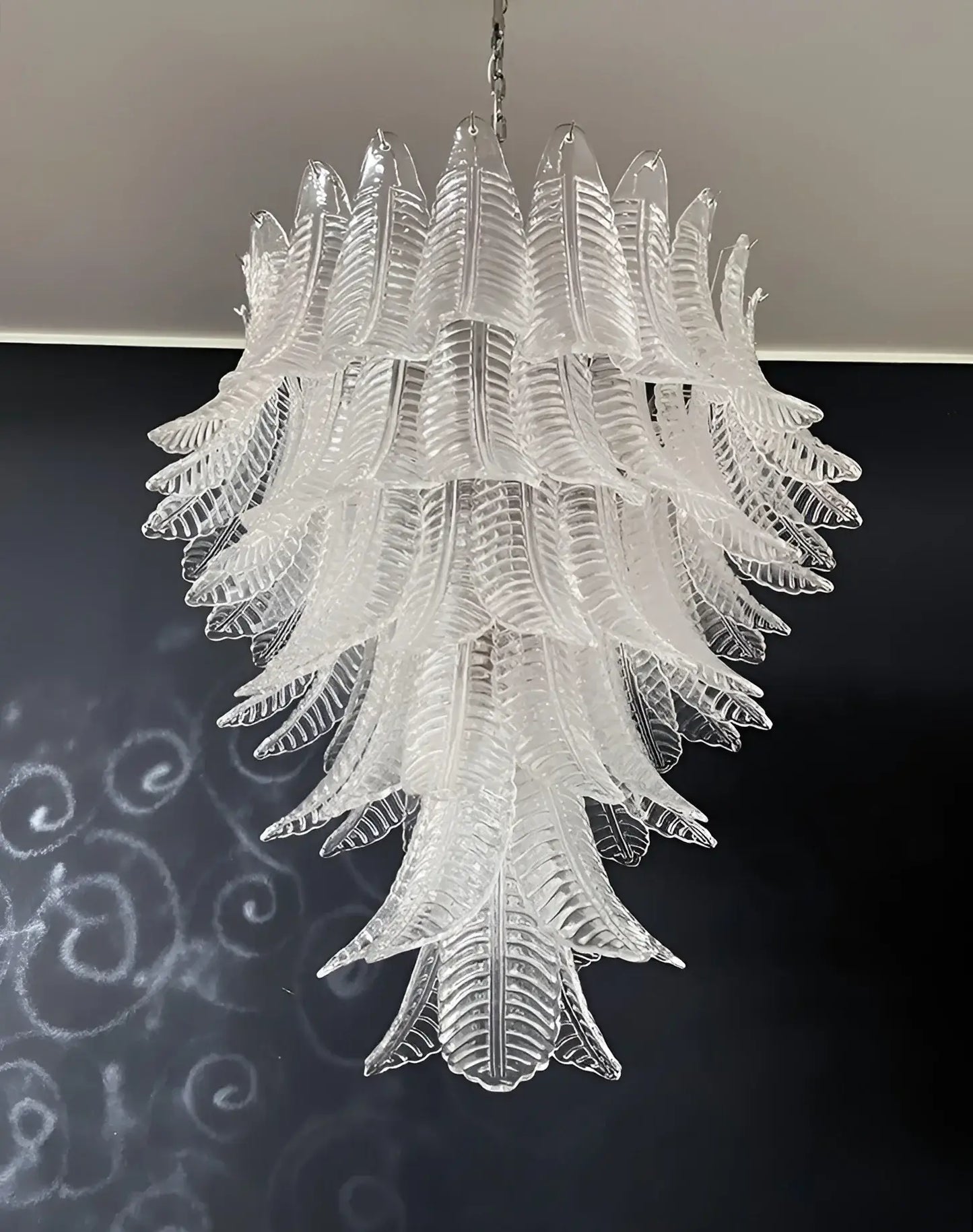 Gorgeous Murano Felci Transparent Glass Chandelier - Nuvé