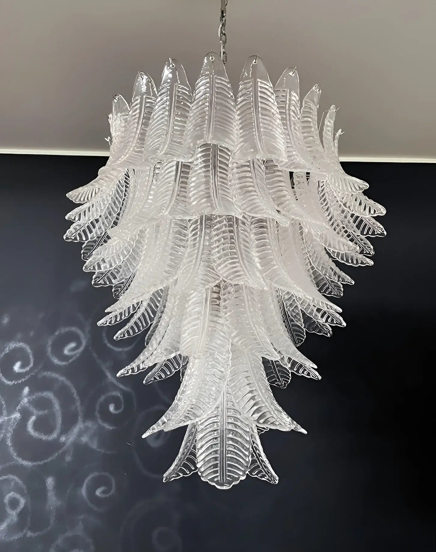 Gorgeous Murano Felci Transparent Glass Chandelier - Nuvé