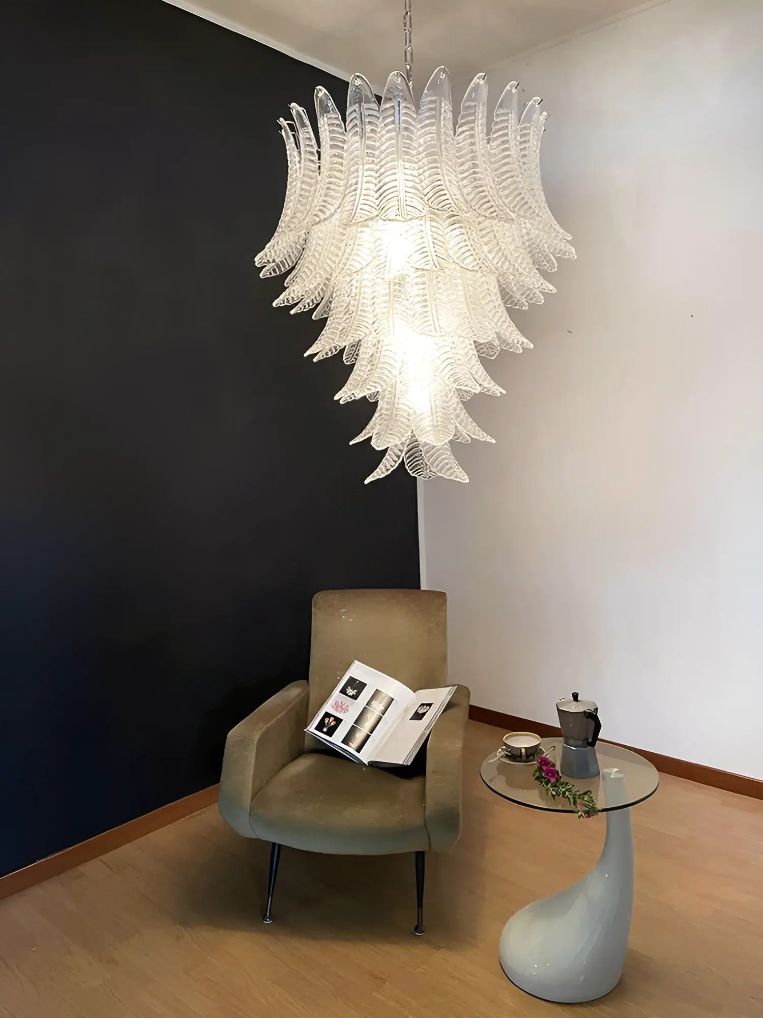 Gorgeous Murano Felci Transparent Glass Chandelier - Nuvé