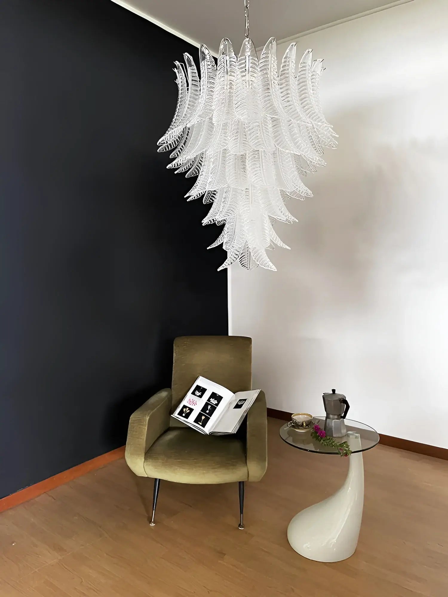 Gorgeous Murano Felci Transparent Glass Chandelier - Nuvé