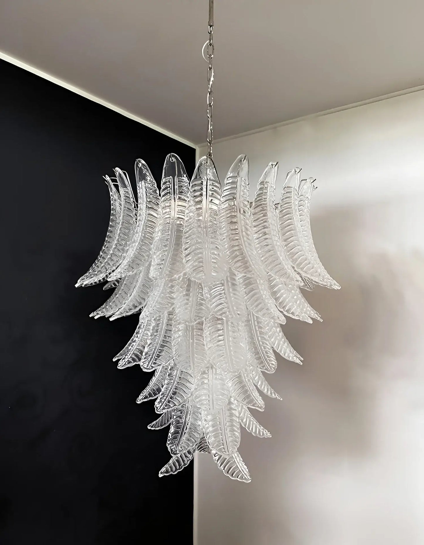 Gorgeous Murano Felci Transparent Glass Chandelier - Nuvé