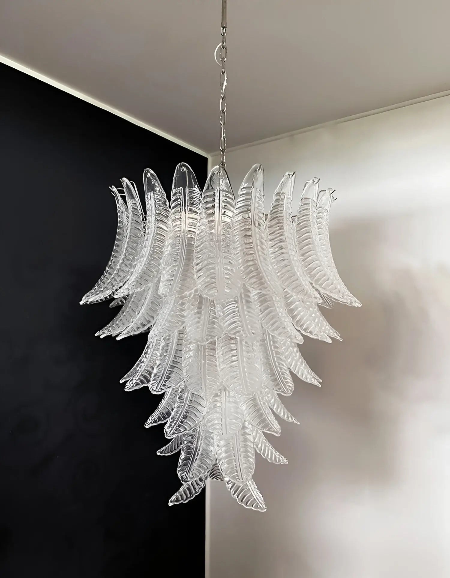 Gorgeous Murano Felci Transparent Glass Chandelier - Nuvé