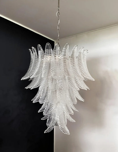 Gorgeous Murano Felci Transparent Glass Chandelier - Nuvé