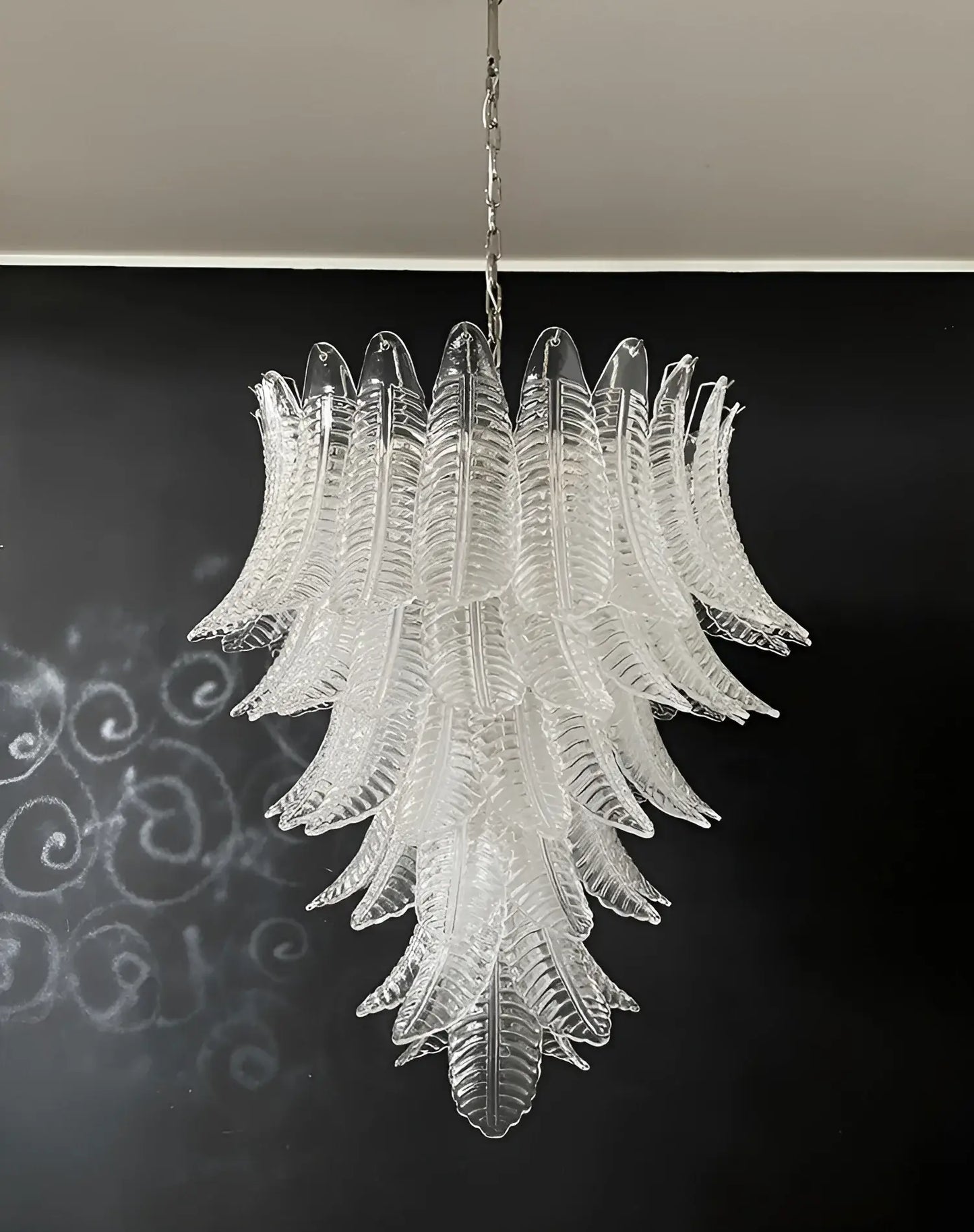 Gorgeous Murano Felci Transparent Glass Chandelier - Nuvé