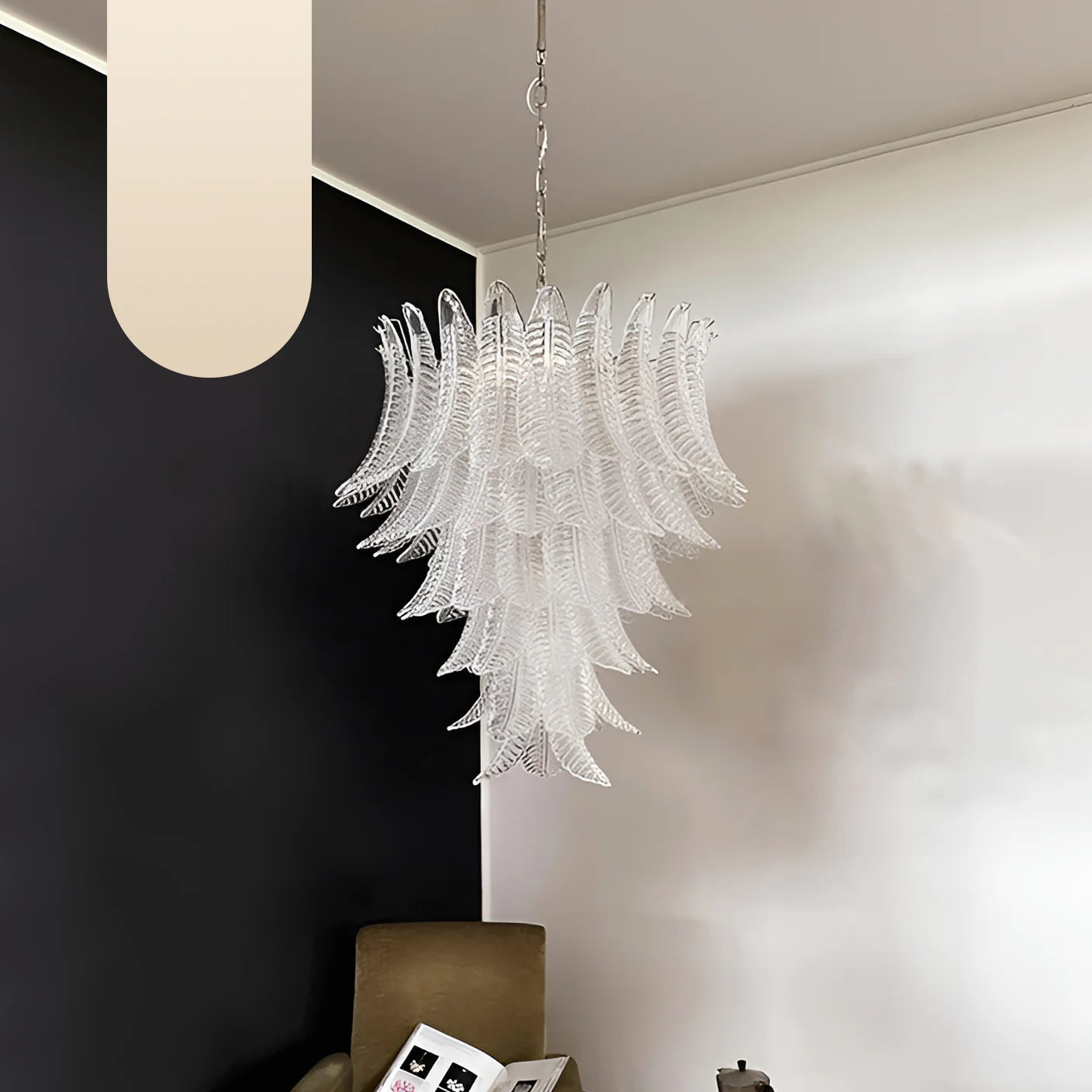 Gorgeous Murano Felci Transparent Glass Chandelier - Nuvé