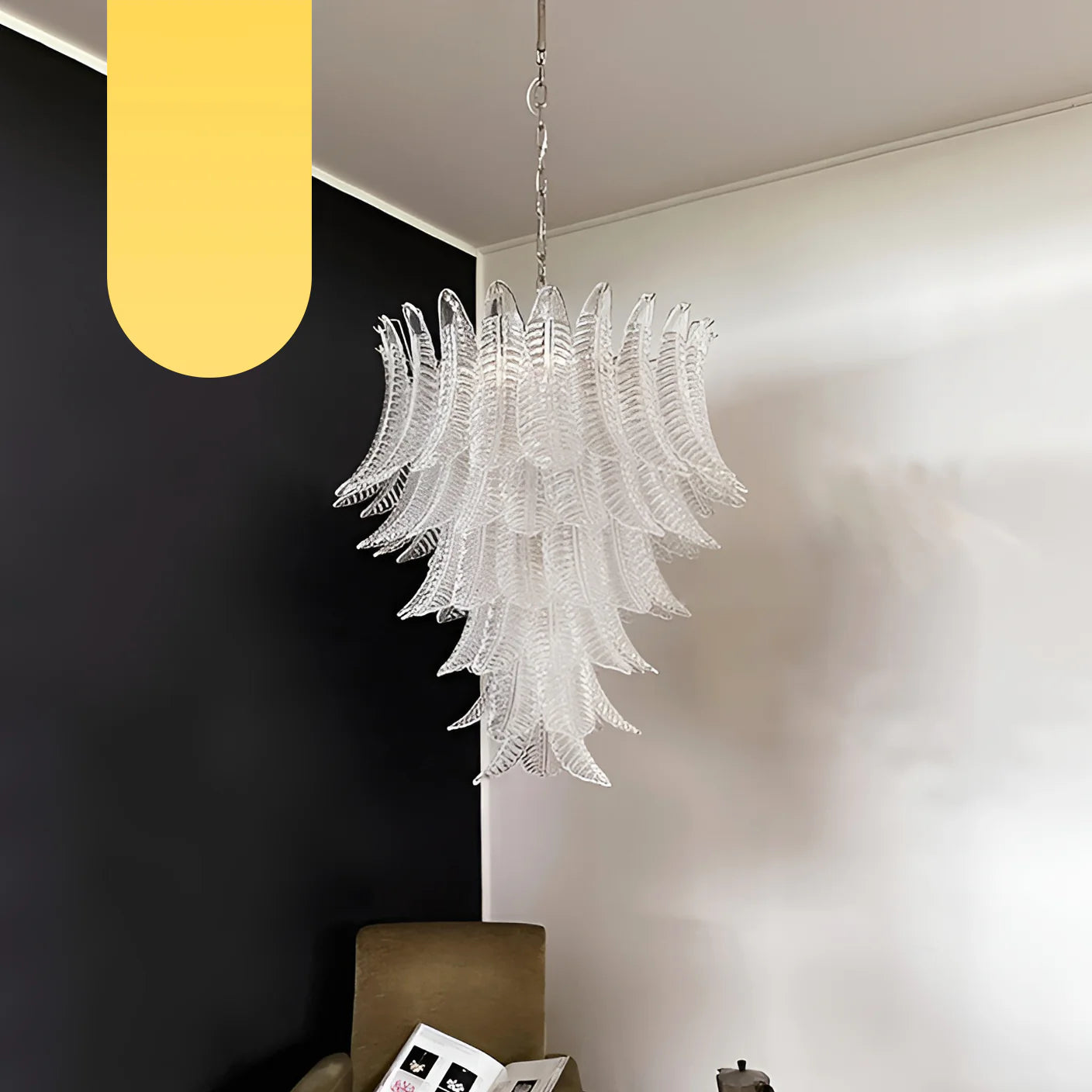 Gorgeous Murano Felci Transparent Glass Chandelier - Nuvé