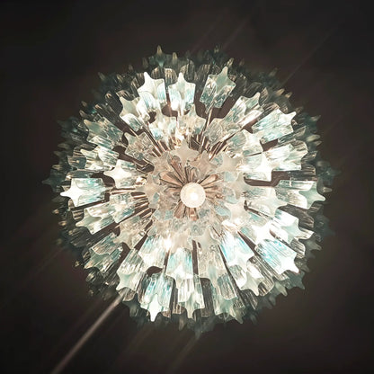 Gorgeous Murano Quadriedri Prisms Blue Chandelier - Nuvé