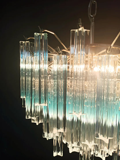 Gorgeous Murano Quadriedri Prisms Blue Chandelier - Nuvé