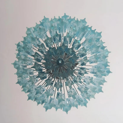 Gorgeous Murano Quadriedri Prisms Blue Chandelier - Nuvé