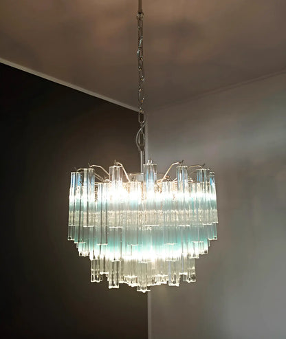 Gorgeous Murano Quadriedri Prisms Blue Chandelier - Nuvé