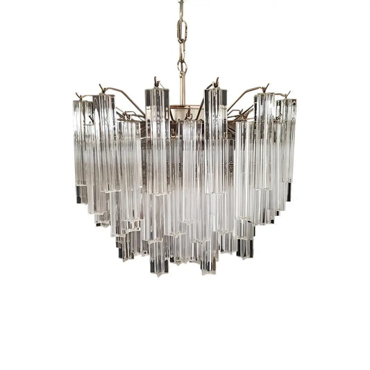 Gorgeous Murano Quadriedri Prisms Transparent Chandelier - Nuvé