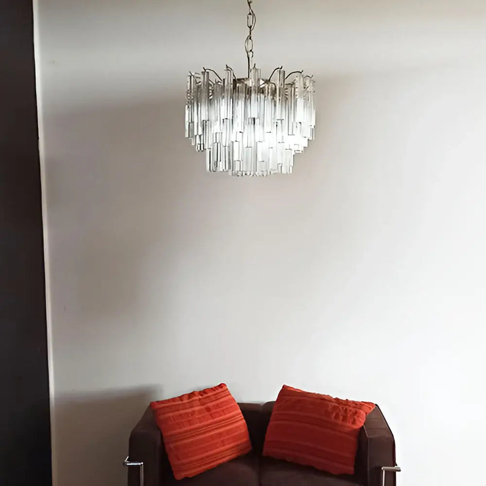 Gorgeous Murano Quadriedri Prisms Transparent Chandelier - Nuvé
