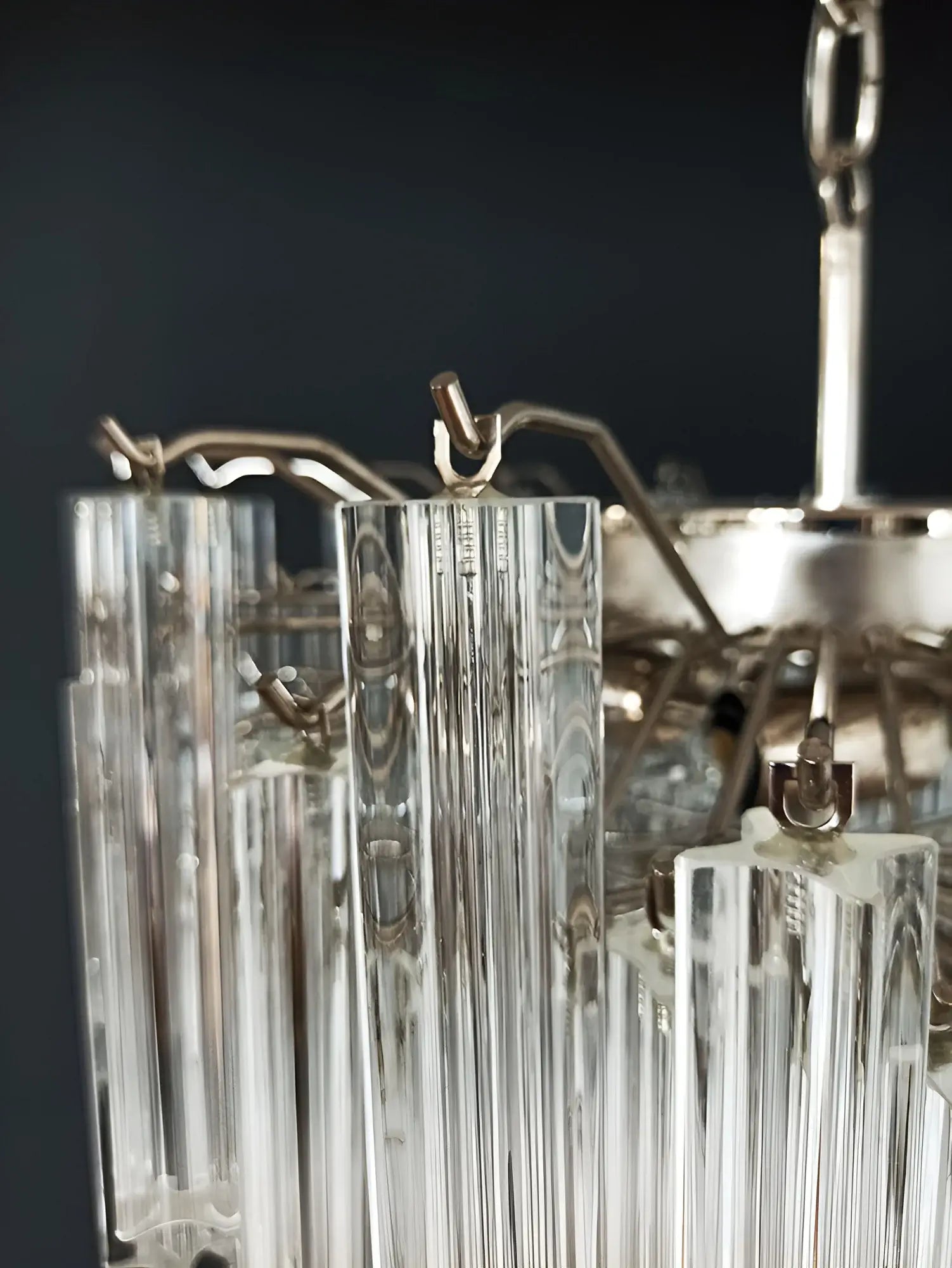 Gorgeous Murano Quadriedri Prisms Transparent Chandelier - Nuvé