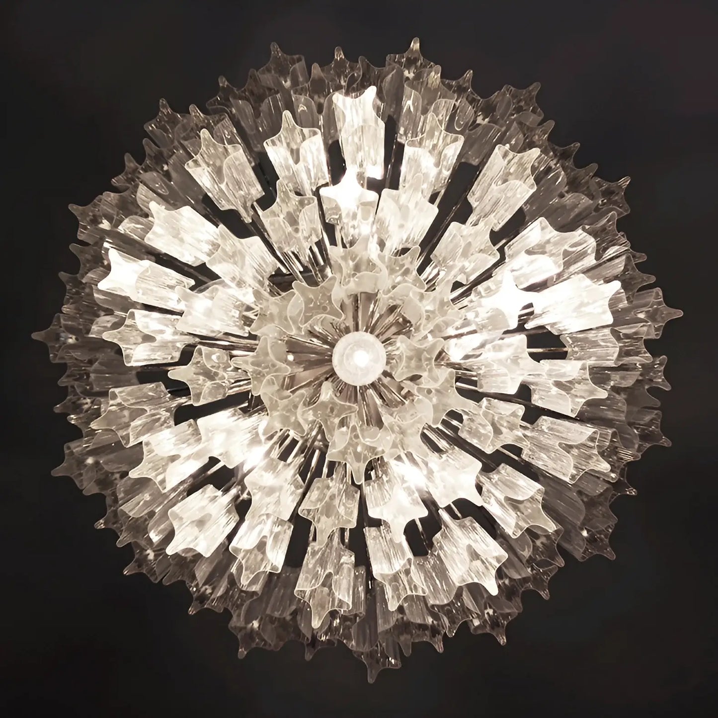 Gorgeous Murano Quadriedri Prisms Transparent Chandelier - Nuvé