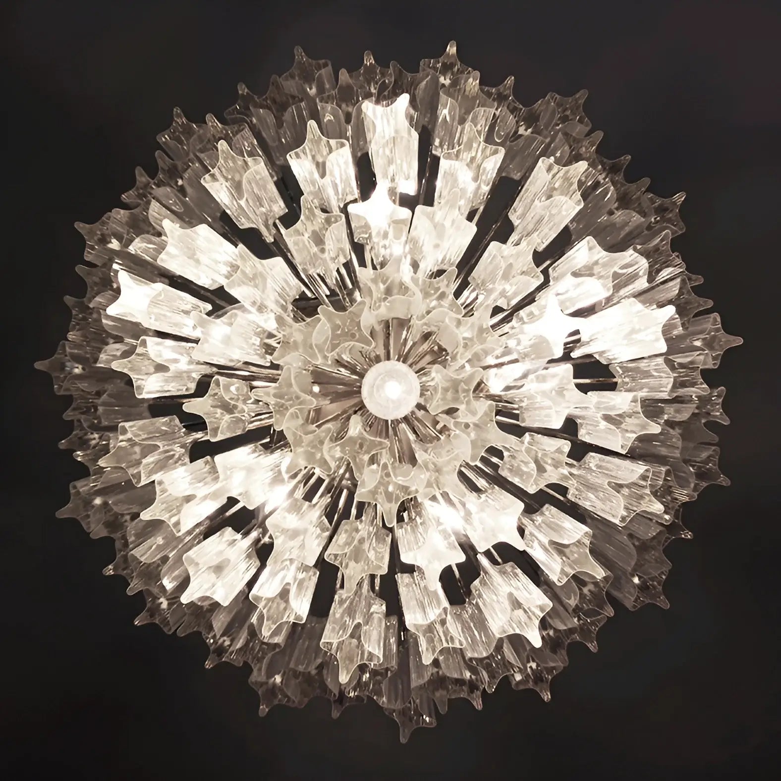 Gorgeous Murano Quadriedri Prisms Transparent Chandelier - Nuvé