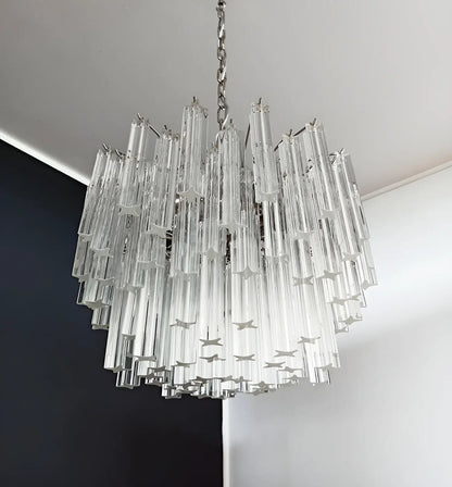 Gorgeous Murano Quadriedri Prisms Transparent Chandelier - Nuvé