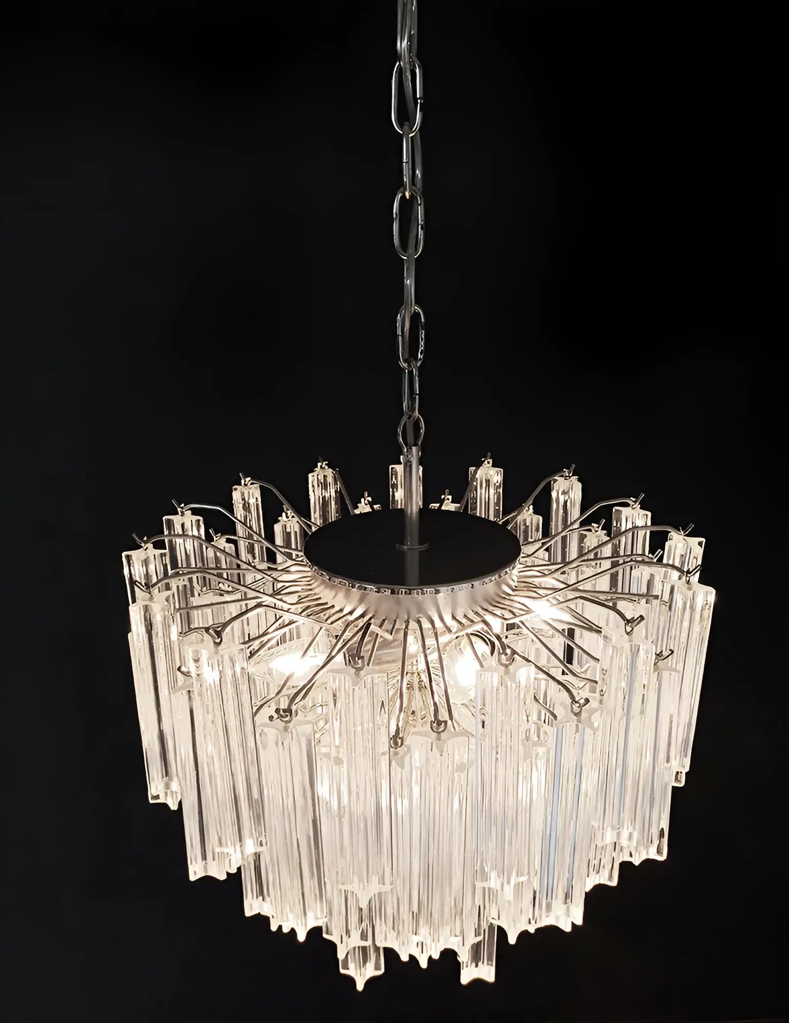 Gorgeous Murano Quadriedri Prisms Transparent Chandelier - Nuvé