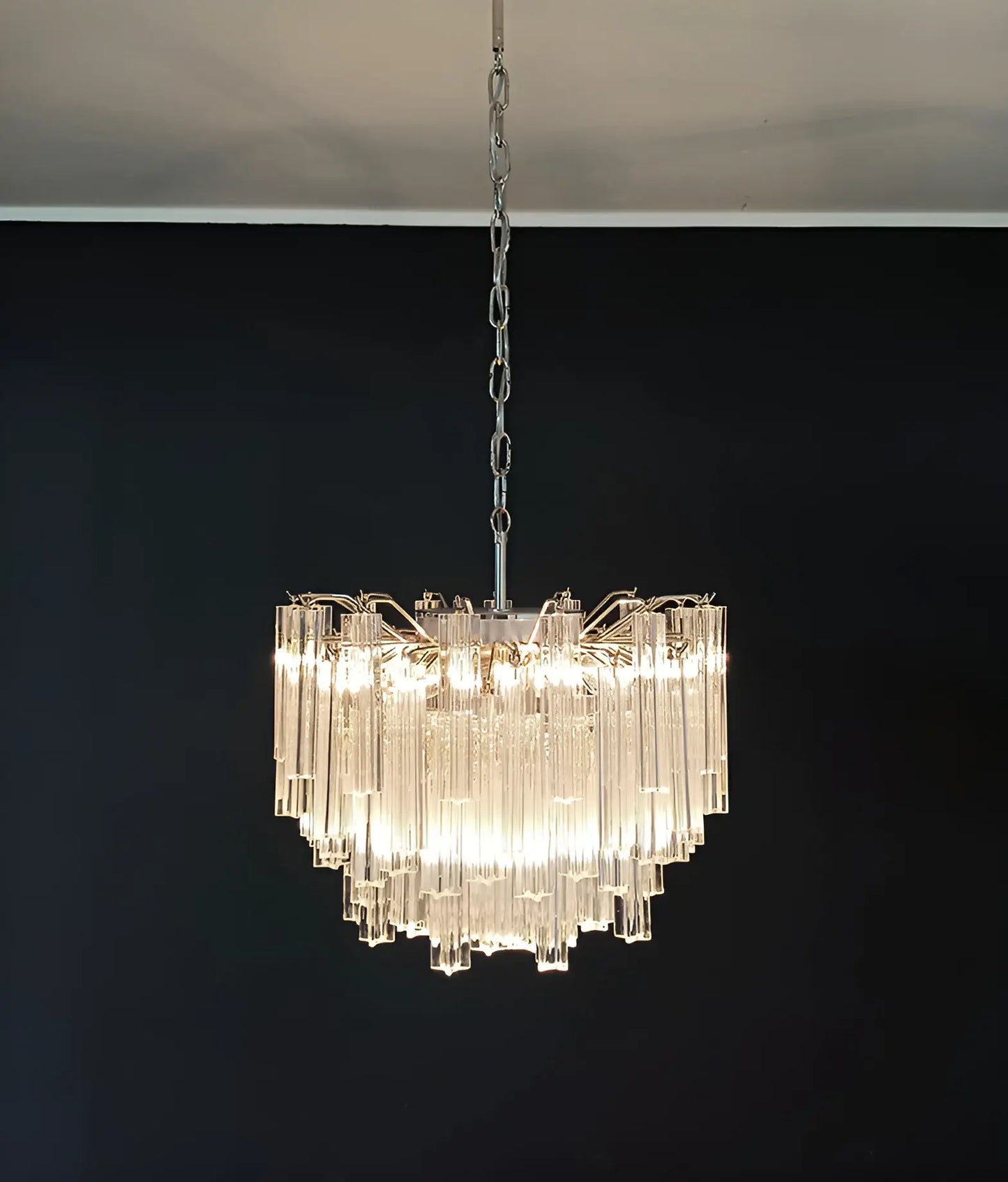 Gorgeous Murano Quadriedri Prisms Transparent Chandelier - Nuvé