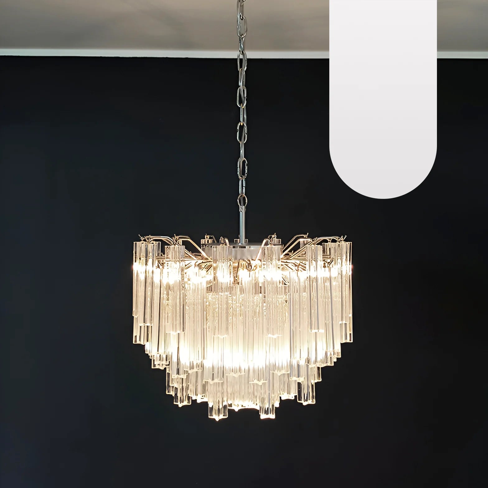 Gorgeous Murano Quadriedri Prisms Transparent Chandelier - Nuvé
