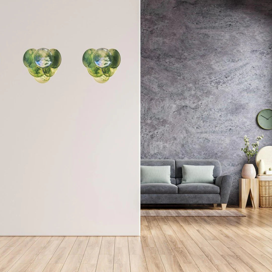 Green Murano Disc Wall Sconce - Nuvé