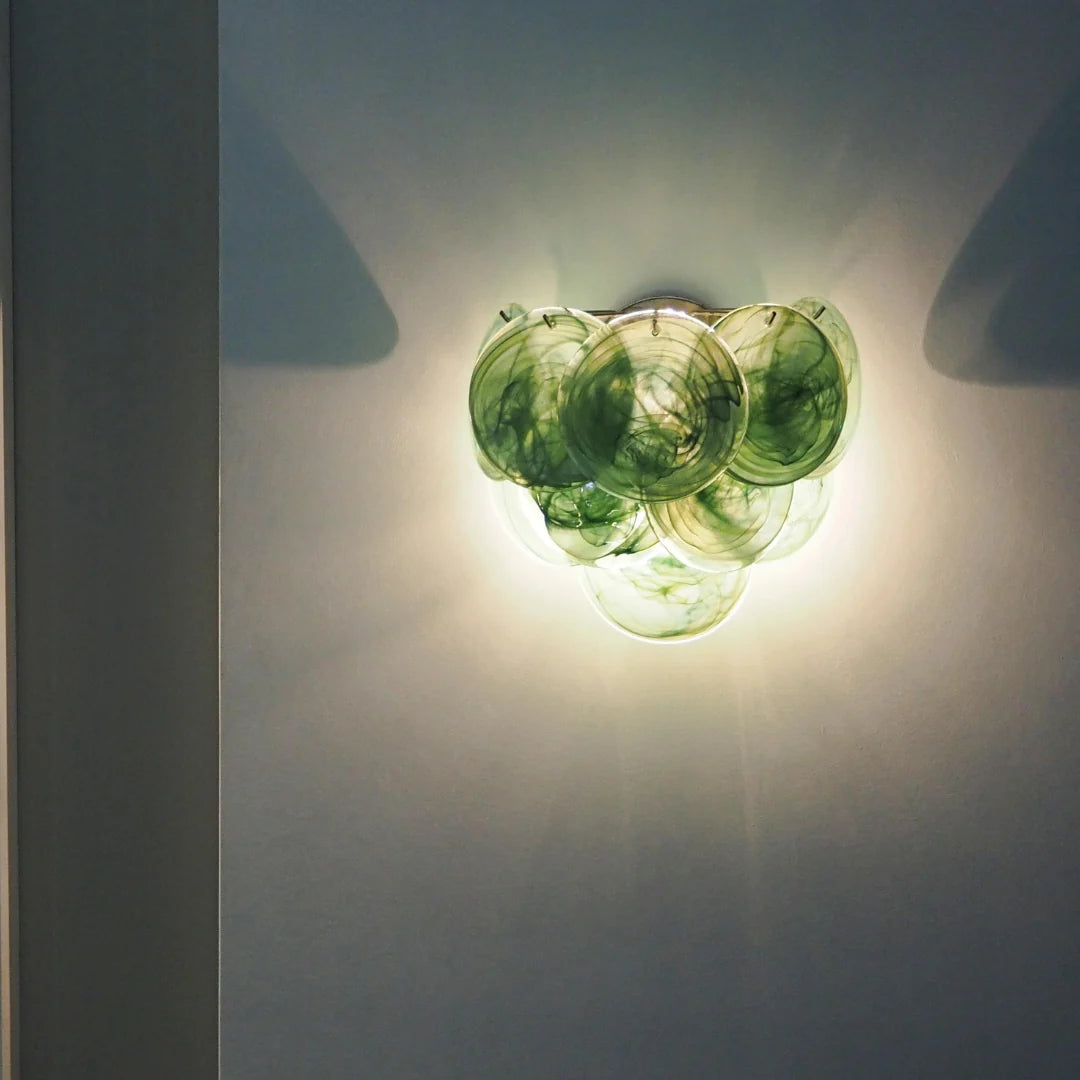 Green Murano Disc Wall Sconce - Nuvé